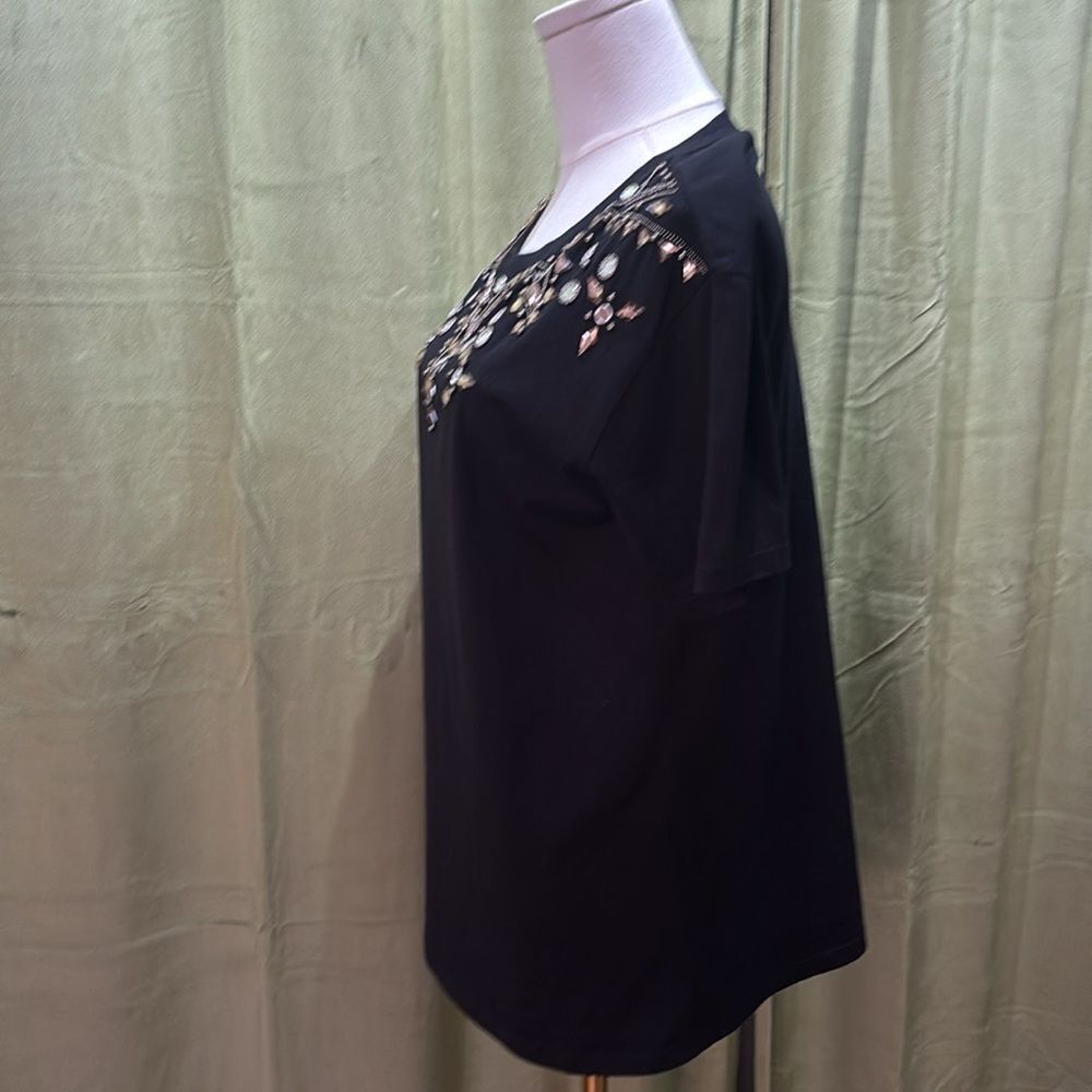Sandro Embellished Black Top, S - Picture 9 of 11